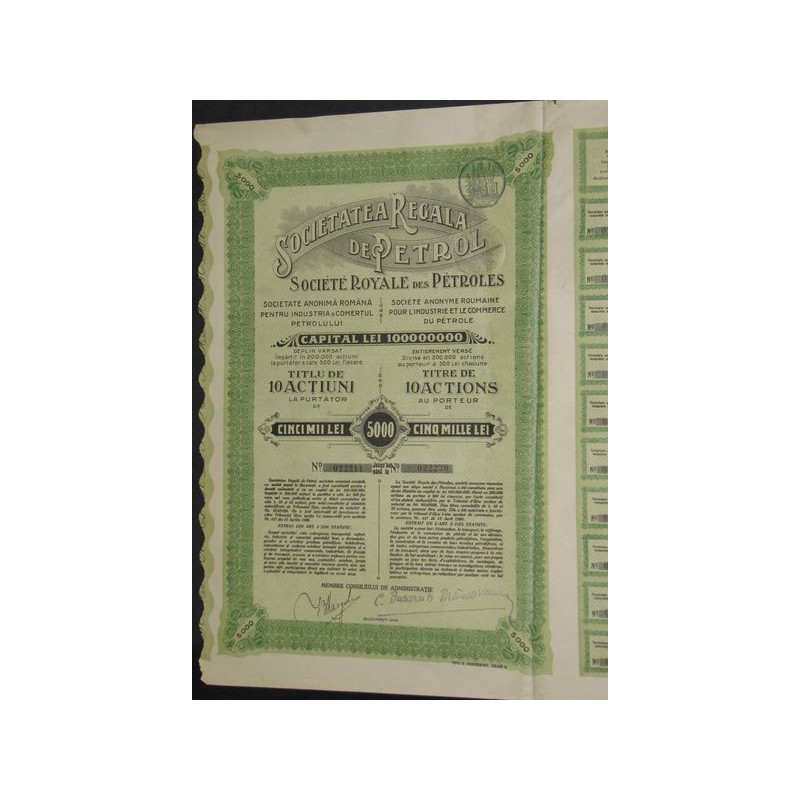 Société Royale des Pétroles (Industrie et Commerce du Pétrole) (10 Act)