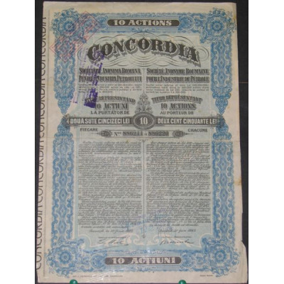 Concordia - S.A. Roumaine pour l'Industrie du Pétrole (10 Act)