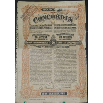 Concordia - S.A. Roumaine pour l'Industrie du Pétrole (20 Act)