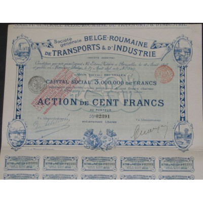 Sté Gale Belge-Roumaine de Transports & d'Industrie (Act)