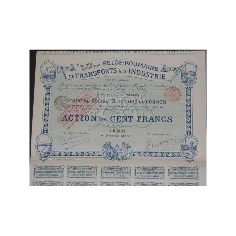 Sté Gale Belge-Roumaine de Transports & d'Industrie (Act)