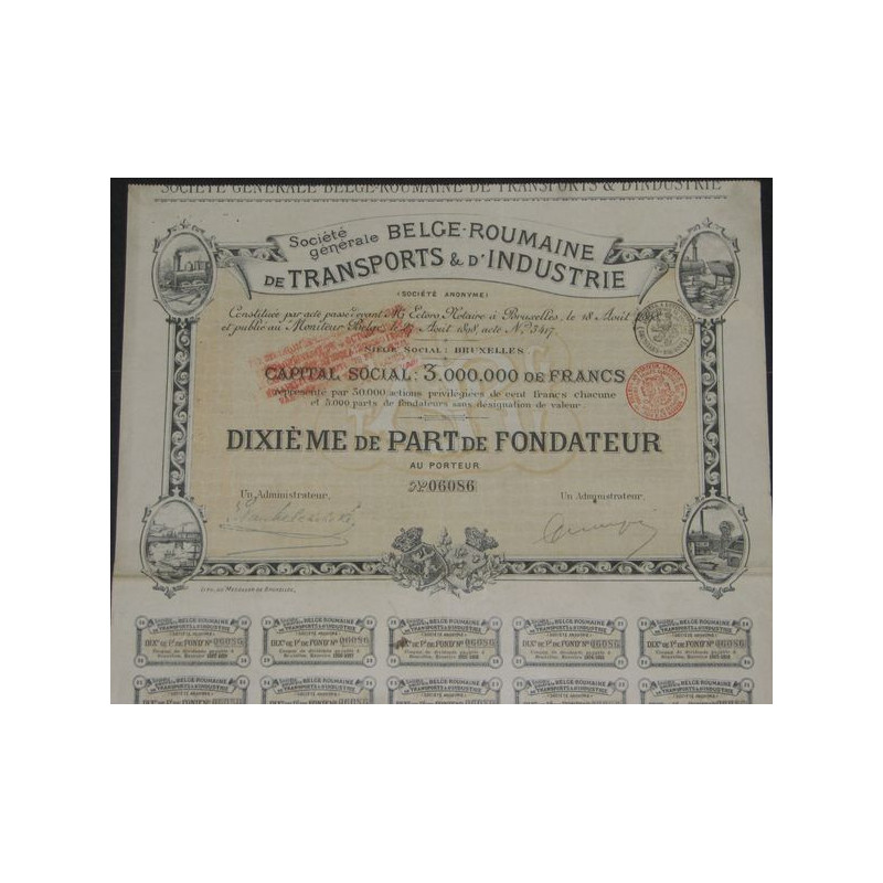 Sté Gale Belge-Roumaine de Transports & d'Industrie (10ème PF)