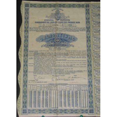 Municipiul Craiova - Imprumut 5 % 1930