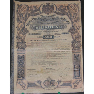 Casa de Depunieri Consemnatiuni si Economie - Creditul Judetean si Comunal 5% - 500 Lei