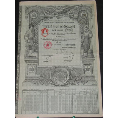 Datoria Publica a Romaniei - Renta 4 1/2 % Amortibila in Aur din 1913