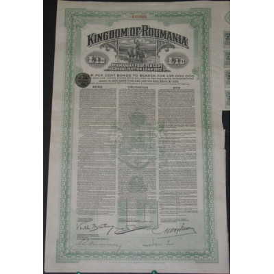 Kingdom of Roumania - Roumanian 4 % Consolidation Loan 1922 (£10)