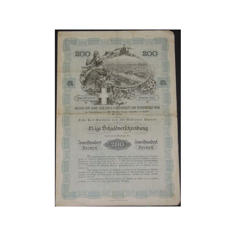 K.K. Reichshaupt une Residenzstadt Wien 1908 4 %