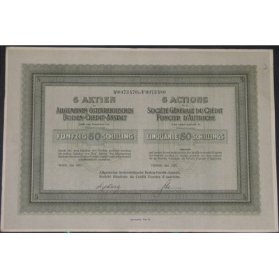 Sté Gale du Crédit Foncier d'Autriche (5 Act)