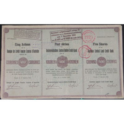 Banque de Crédit Foncier Central d'Autriche (400Cr - 5 Act)(1)