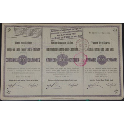 Banque de Crédit Foncier Central d'Autriche (400Cr - 25 Act)