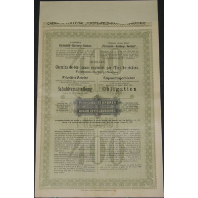 Chemins de Fer locaux exploités par l'Etat Autrichien - Emprunt hypothécaire (1)