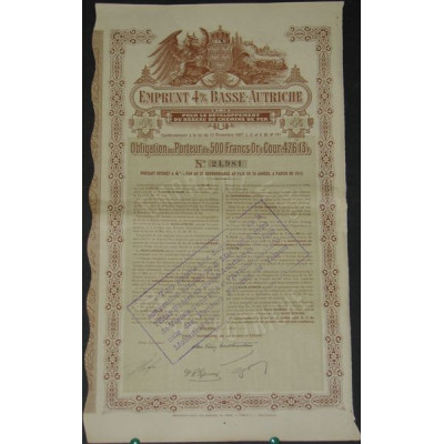 Emprunt 4 % Basse Autriche