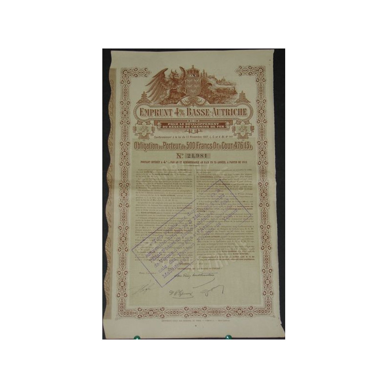 Emprunt 4 % Basse Autriche