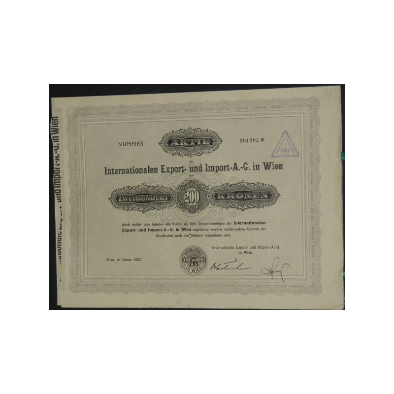 Internationalen Export- und Import-A.-G. in Wien