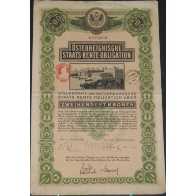 Osterreichische Staats-Renten-Obligation 4 % 200 Kr