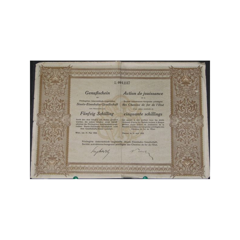Sté Autrichienne-Hongroise privilégiée des Chemins de Fer de l'Etat (marron)