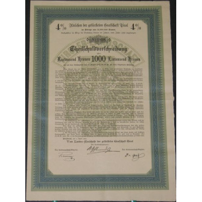 Anlehen der gefürsteten Grafschaft Tirol 4 %