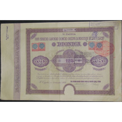 Prvo Hrvatsko Slavonsko Dionicko Drusivo za Industriiu Secera u Osijeku