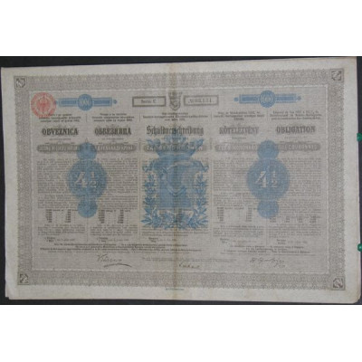 Emprunt de l'an 1902 à 4 1/2 % du Gvt de Bosnie-Herzégovine pour la construction des chemins de fer