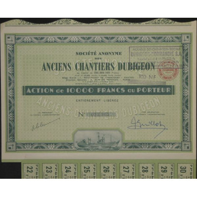 S.A. des Anciens Chantiers Dubigeon - 10 000 F