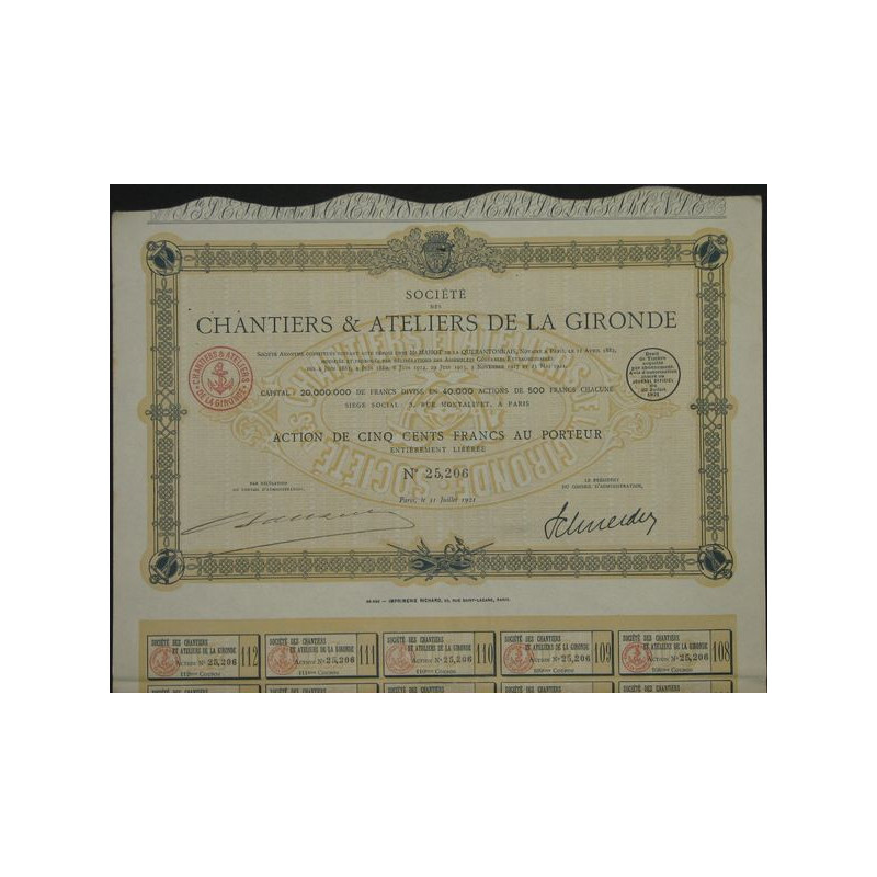 Sté des Chantiers & Ateliers de la Gironde (1916)