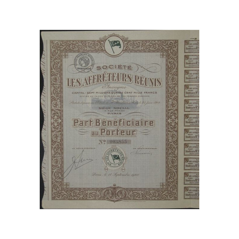 Sté "Les Affréteurs Réunis" (PB)