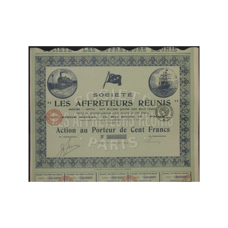 Sté "Les Affréteurs Réunis" (Act 100 F)