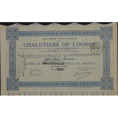 Sté Nlle des Chalutiers de l'Ouest (Act)