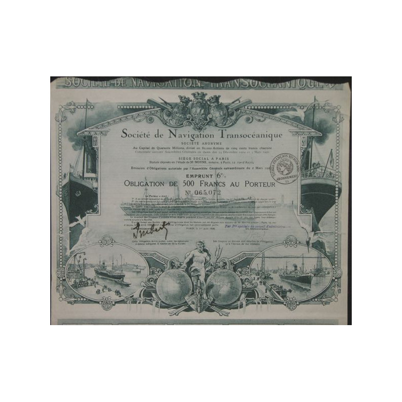 Sté de Navigation Transocéanique (Obl)