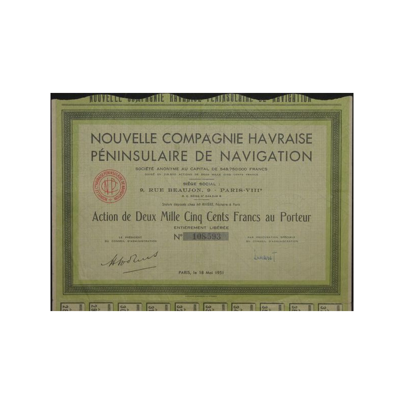 Nlle Cie Havraise Péninsulaire de Navigation (Act)