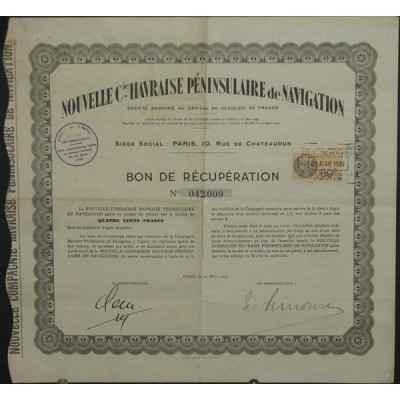 Nlle Cie Havraise Péninsulaire de Navigation (Bon récup)