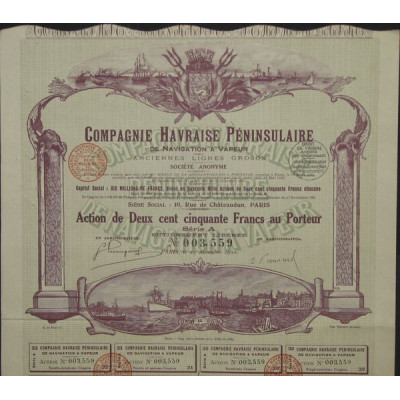 Cie Havraise Péninsulaire de Navigation à Vapeur - Anciennes Lignes Grosos (Act 250 F A)