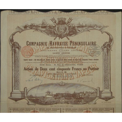 Cie Havraise Péninsulaire de Navigation à Vapeur - Anciennes Lignes Grosos (Act 250 F B)