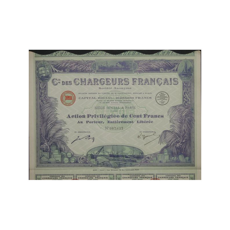 Cie des Chargeurs Français (Act Privil. 100 F)