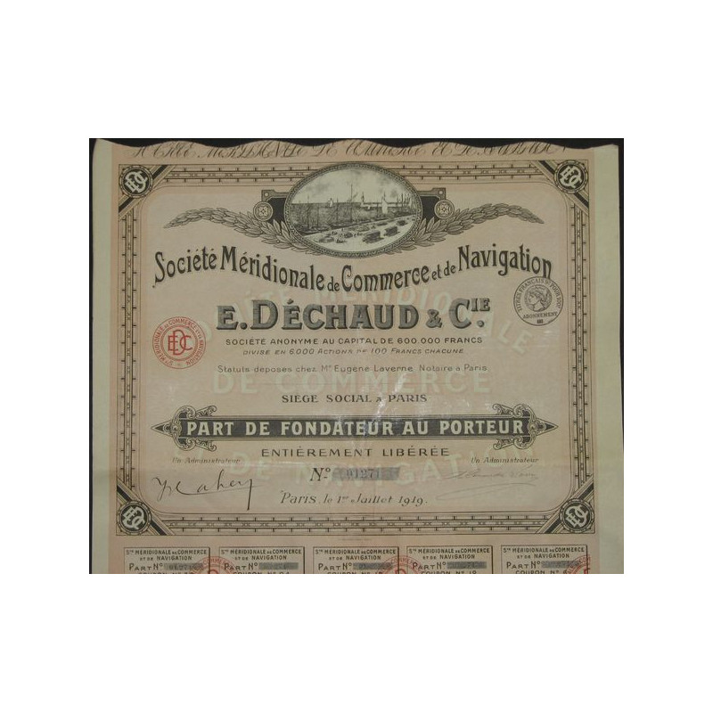 Sté Méridionale de Commerce et de Navigation E. Déchaud & Cie