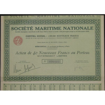 Sté Maritime Nationale ( 40 NF)