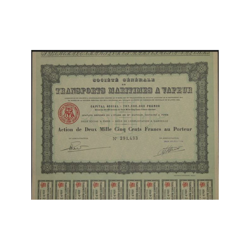 Sté Gale de Transports Maritimes à Vapeur (Act 2500 F)