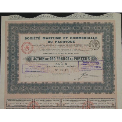 Sté Maritime et Commerciale du Pacifique (Act 1919)
