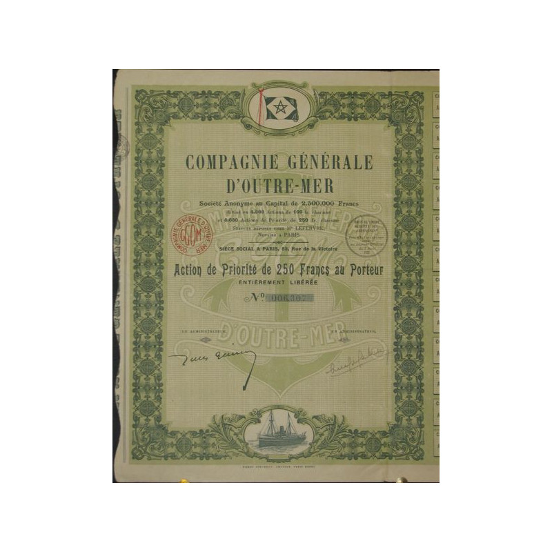 Cie Gale d'Outre-Mer (Act P 250 F 1925)