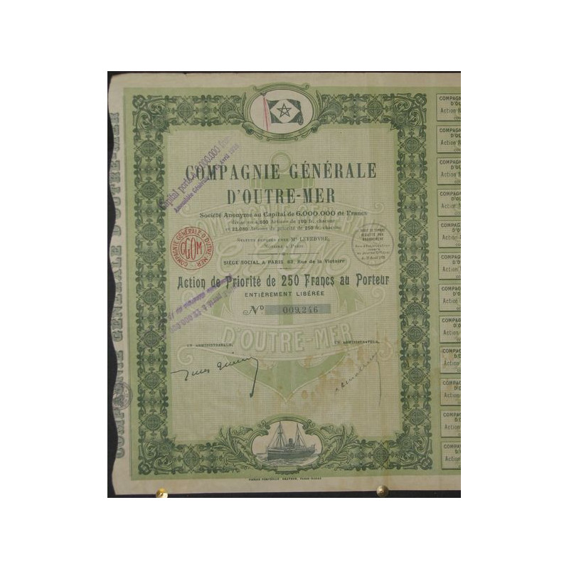 Cie Gale d'Outre-Mer (Act P 250 F 1926)