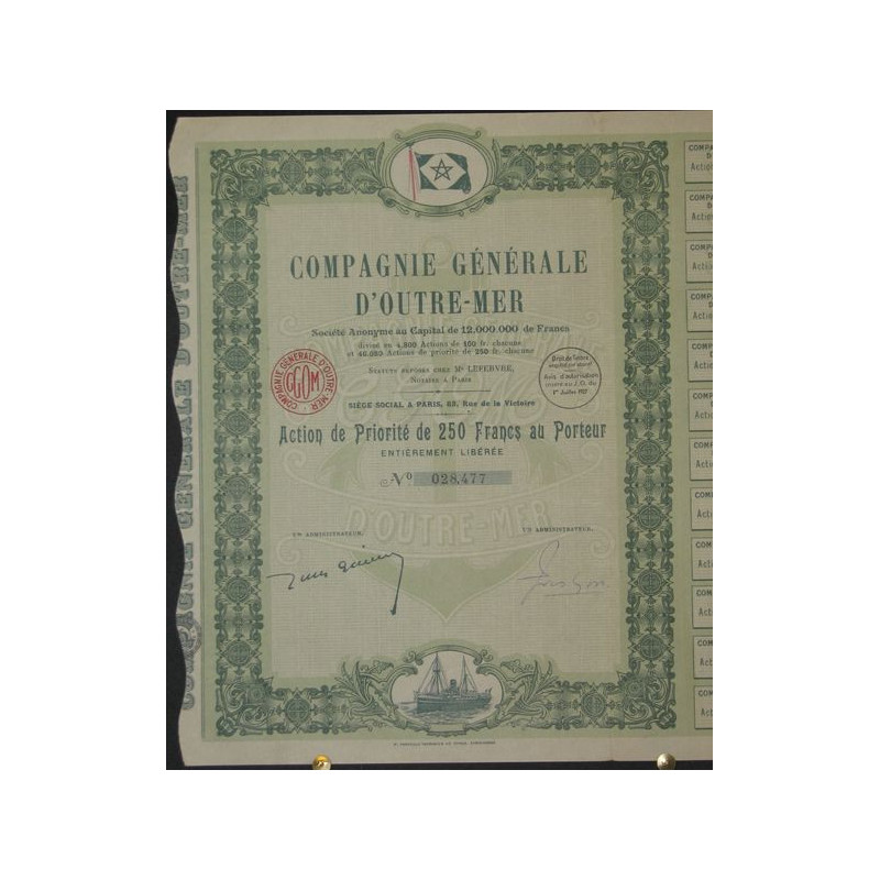 Cie Gale d'Outre-Mer (Act P 250 F 1927)