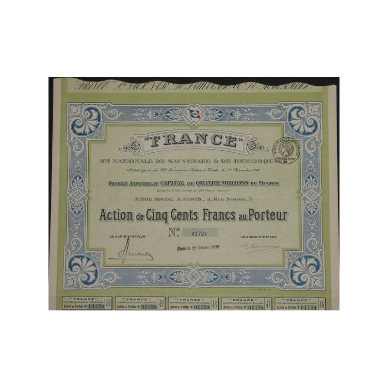 "France" - Sté Nationale de Sauvetage et de Remorquage