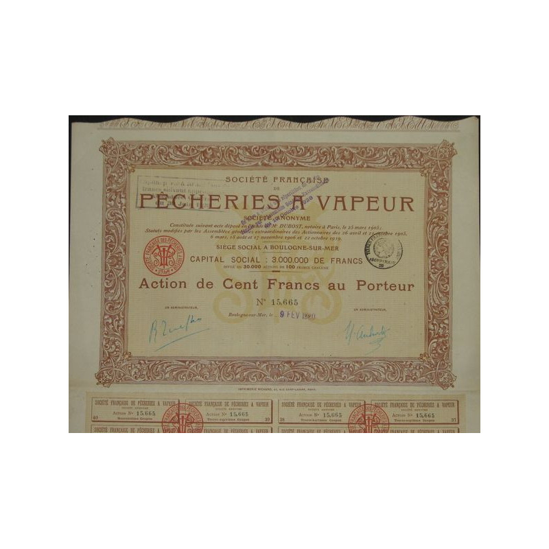 Sté Française de Pêcheries à Vapeur (1920)