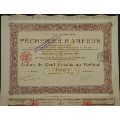 Sté Française de Pêcheries à Vapeur (1921)