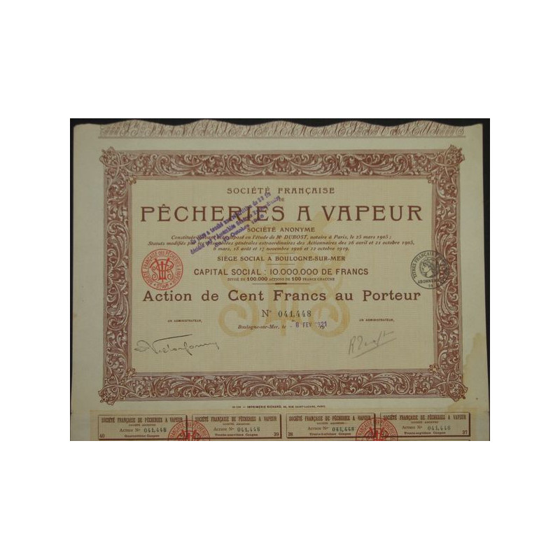Sté Française de Pêcheries à Vapeur (1921)