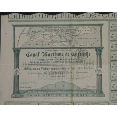 Sté Internationale du Canal Maritime de Corinthe (Obl 500 F)