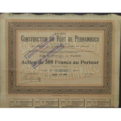 Sté de Construction du Port de Pernambuco (Act 500 F) (modele 1)