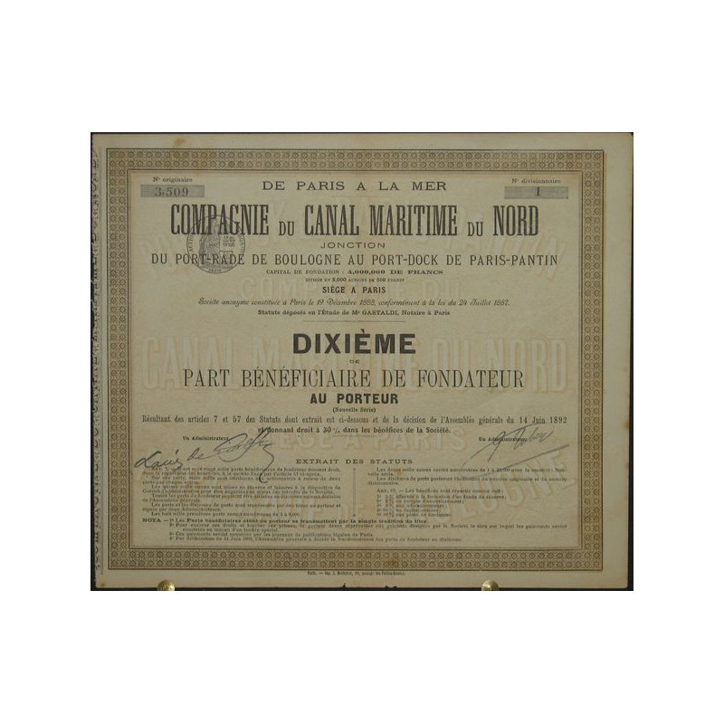 De Paris à la Mer - Cie du Canal Maritime du Nord - Jonction de Port-Rade de Boulogne au Port-Dock de Paris-Pantin