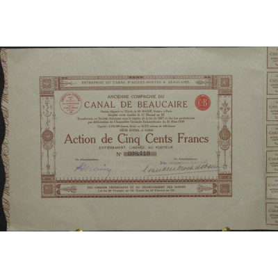 Ets du Canal d'Aigues-Mortes à Beaucaire - Anc Cie du Canal de Beaucaire (Act)