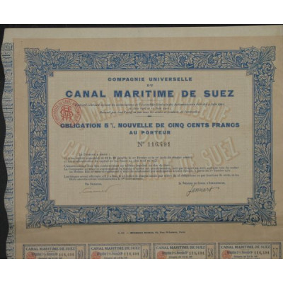 Cie Universelle du Canal Maritime de Suez (Obl)
